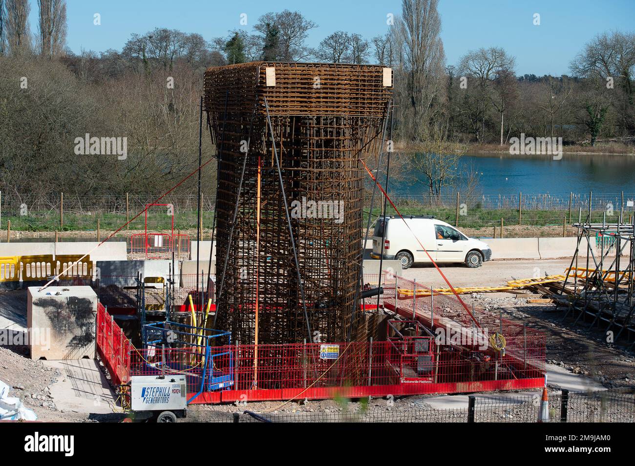 Denham, UK. 19th March, 2022. HS2 Construction works for the Colne