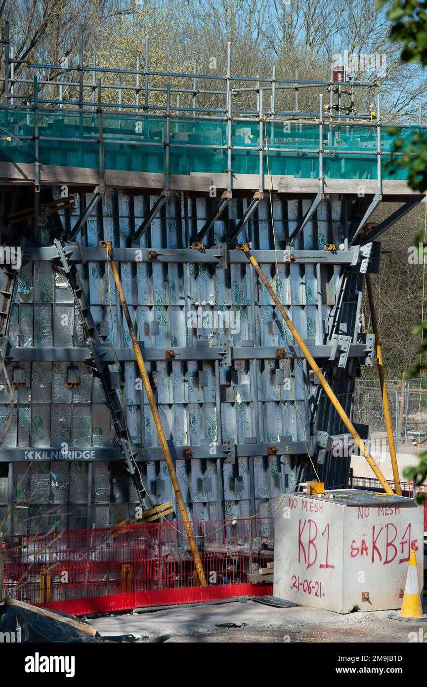 Denham, UK. 19th March, 2022. HS2 Construction works for the Colne