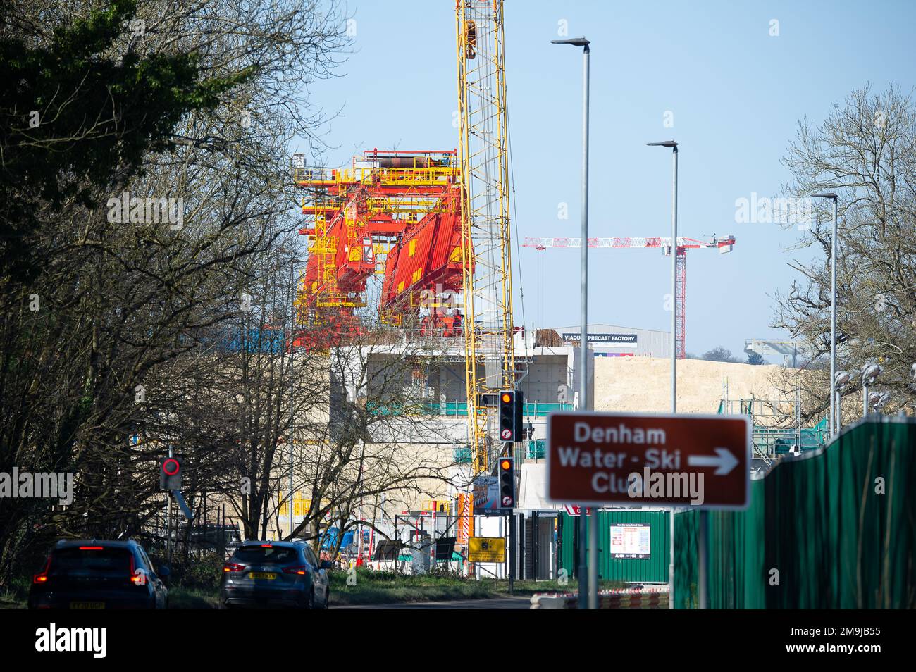 Denham, UK. 19th March, 2022. HS2 Construction works for the Colne