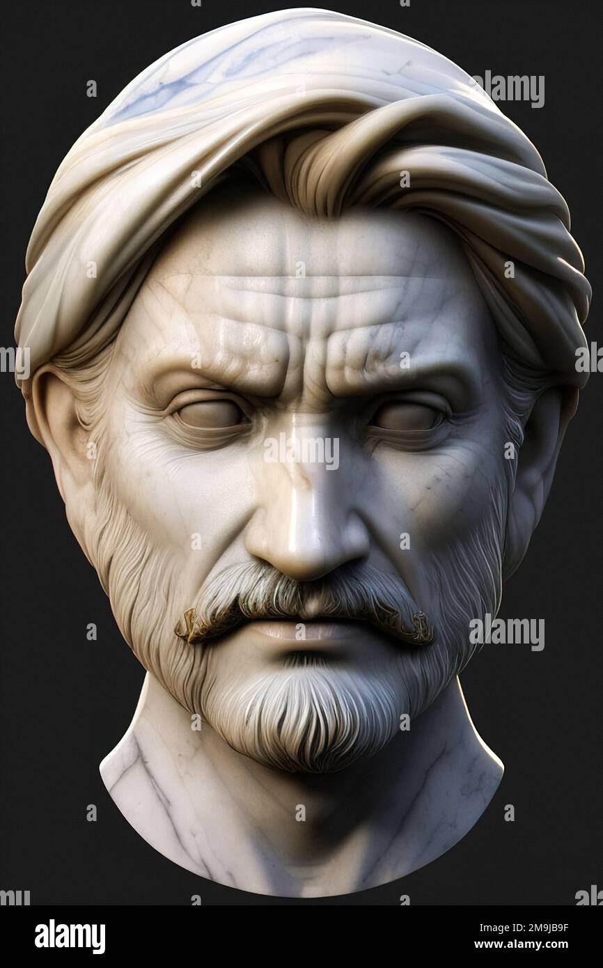Greek man face bust made of marble, ancient stone face Stock Photo Alamy