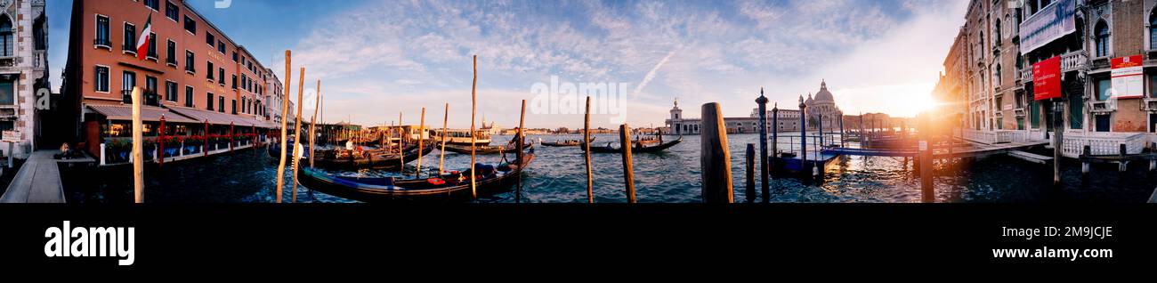 Gondolas on the Grand Canal, Venice, Italy Stock Photo