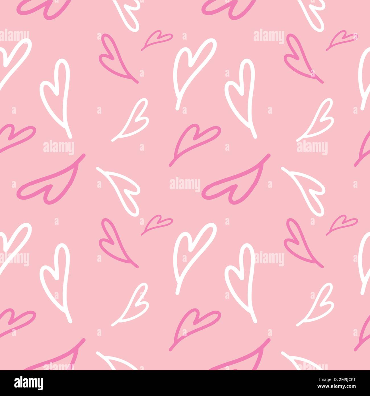 Valentine's seamless pattern vector doodle background digital paper illustration for web and print Stock Vector