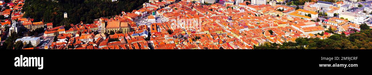 Aerial view of rooftops, Brasov, Romania, Balkans Stock Photo