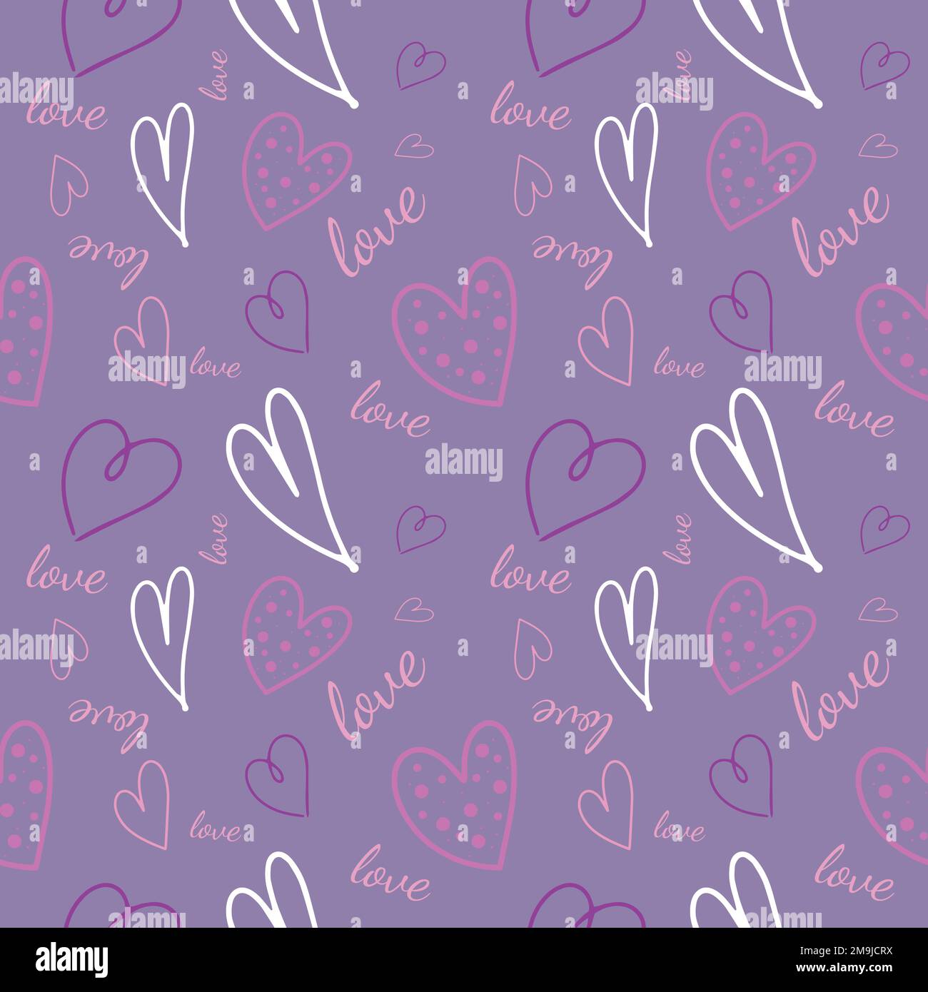 Valentine's seamless pattern vector doodle background digital paper ...