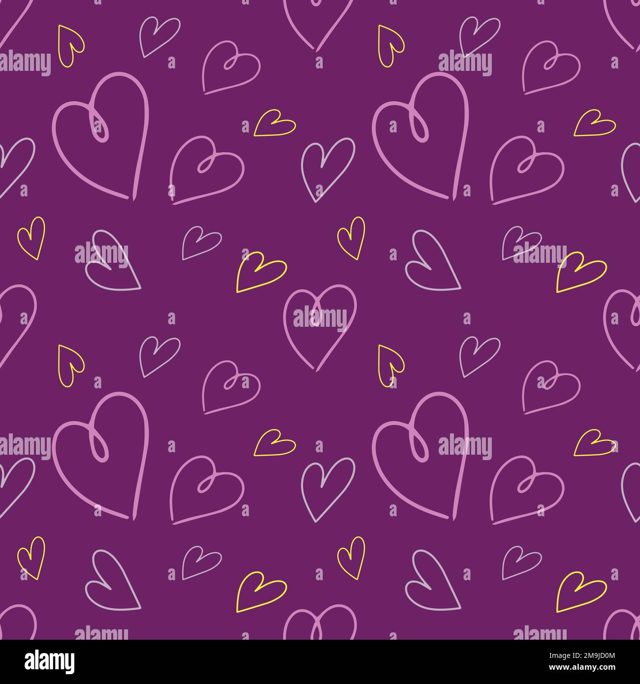 Valentine's seamless pattern vector doodle background digital paper illustration for web and print Stock Vector
