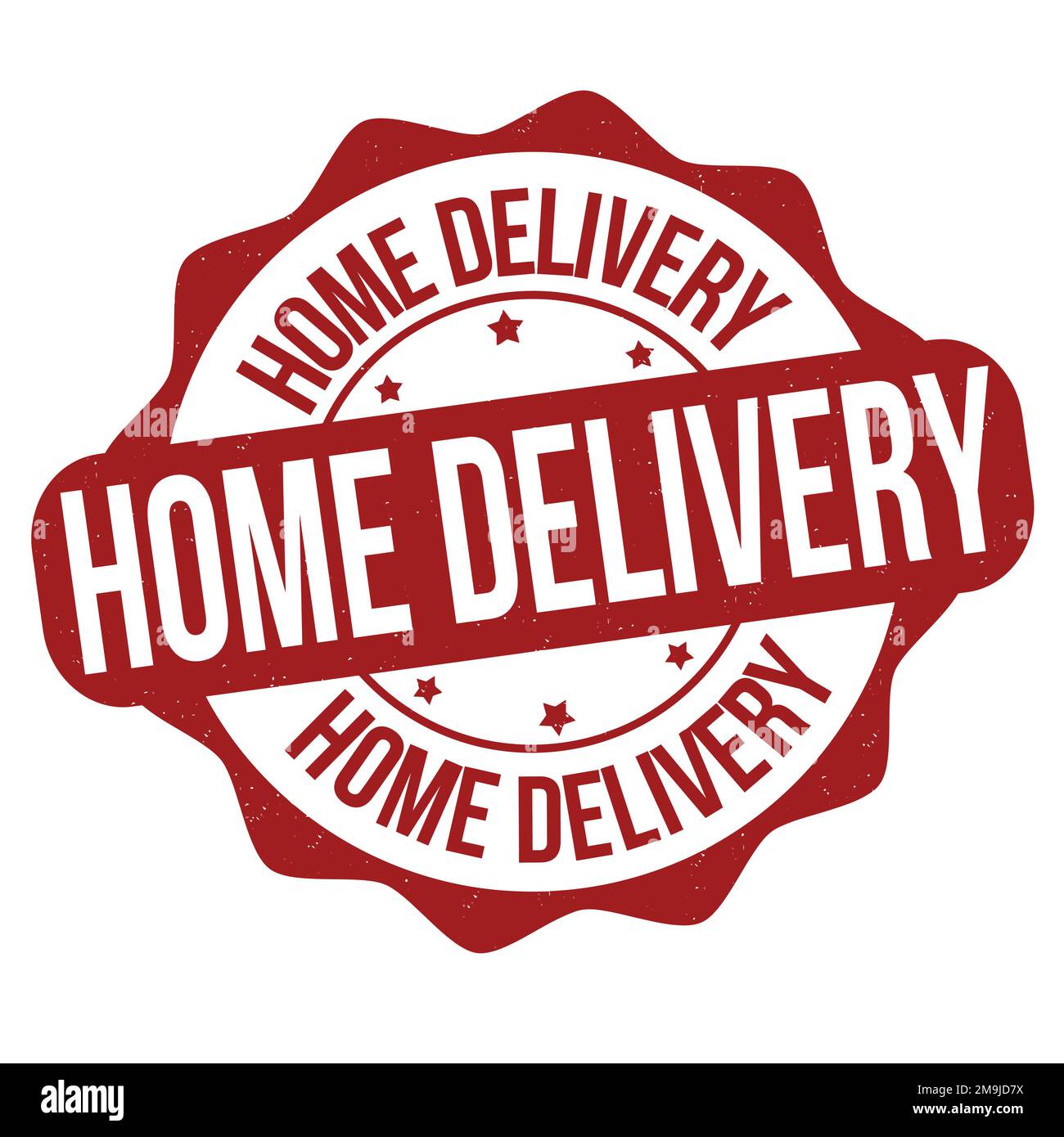 Home delivery label or stamp on white background, vector illustration ...
