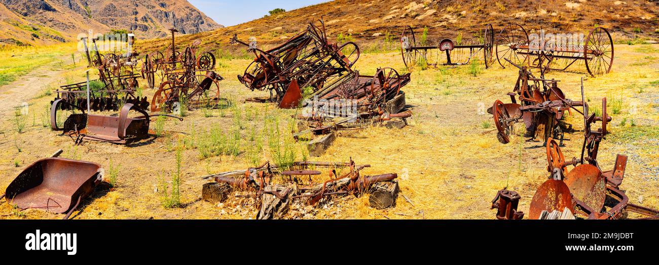 Abandoned old farming equipment, Idaho, USA Stock Photo