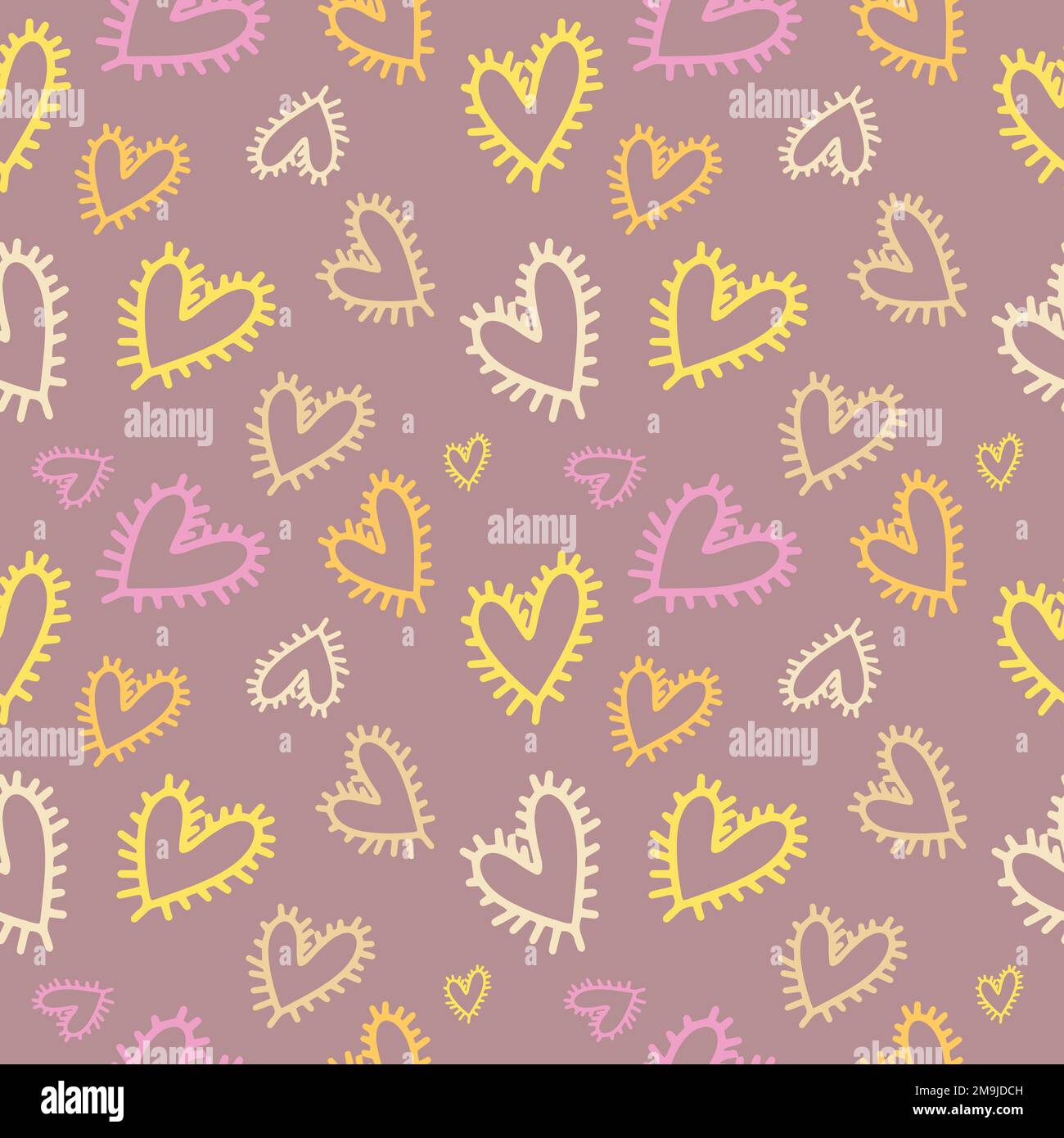 Valentine's seamless pattern vector doodle background digital paper ...
