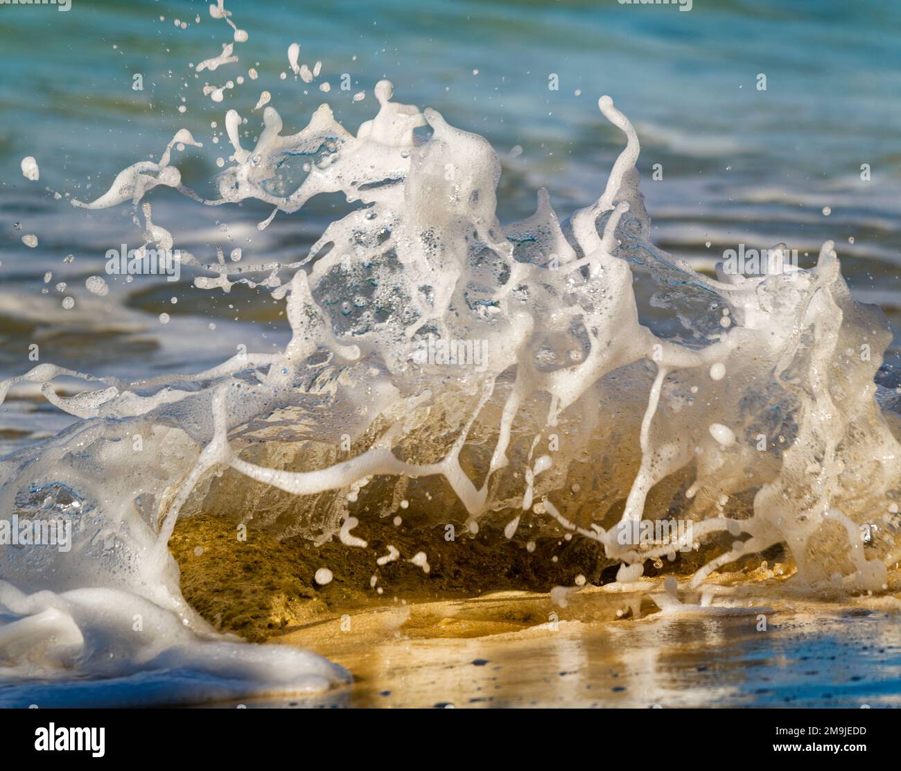 Close up of splashing water, Marie-Galante, Guadeloupe, France Stock Photo