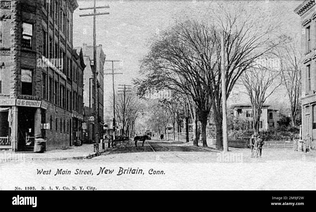 Postcard West Main Street, pre1907 Stock Photo Alamy