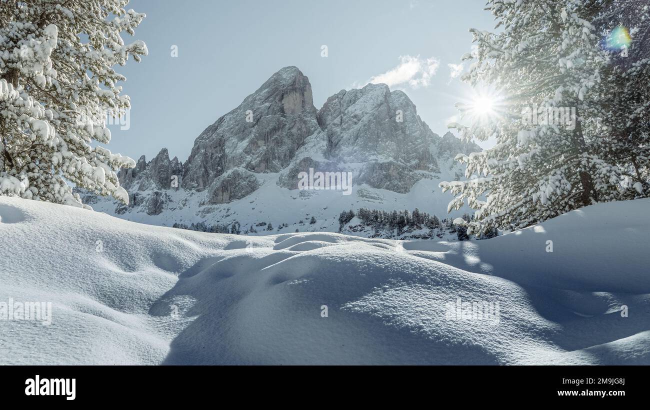 A low angle shot of a high mountain covered by snow Stock Photo - Alamy