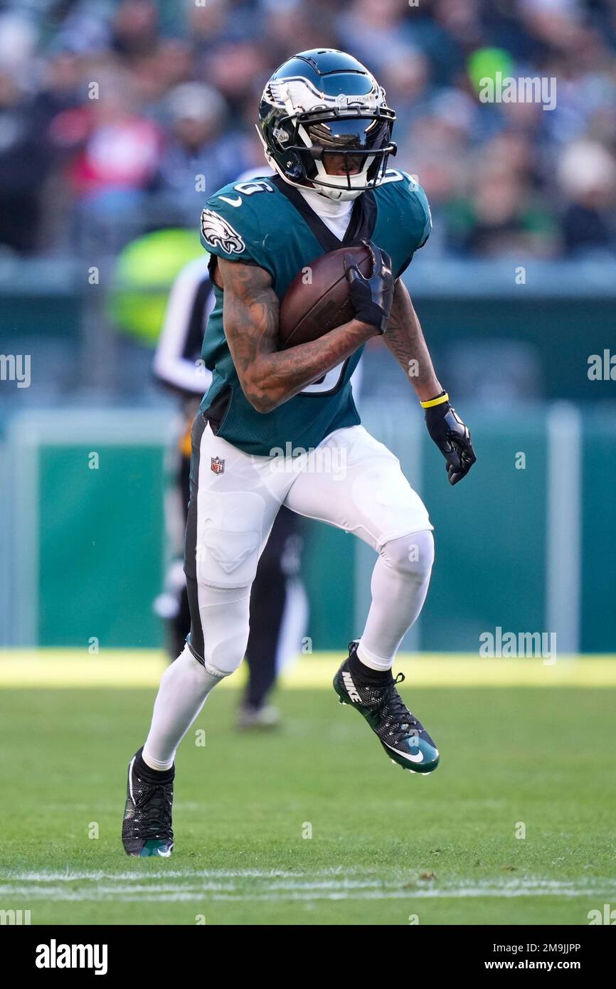 Philadelphia Eagles wide receiver DeVonta Smith in action during an NFL
