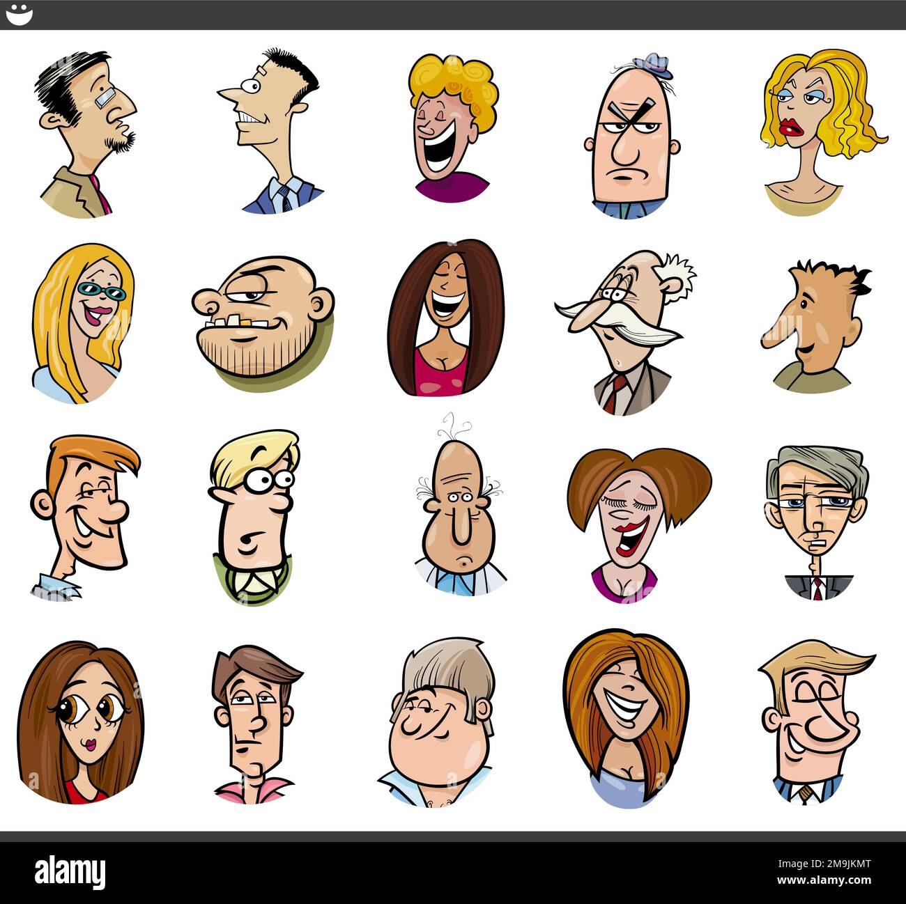 Cartoon illustration of funny different people characters faces and  emotions set Stock Vector Image & Art - Alamy