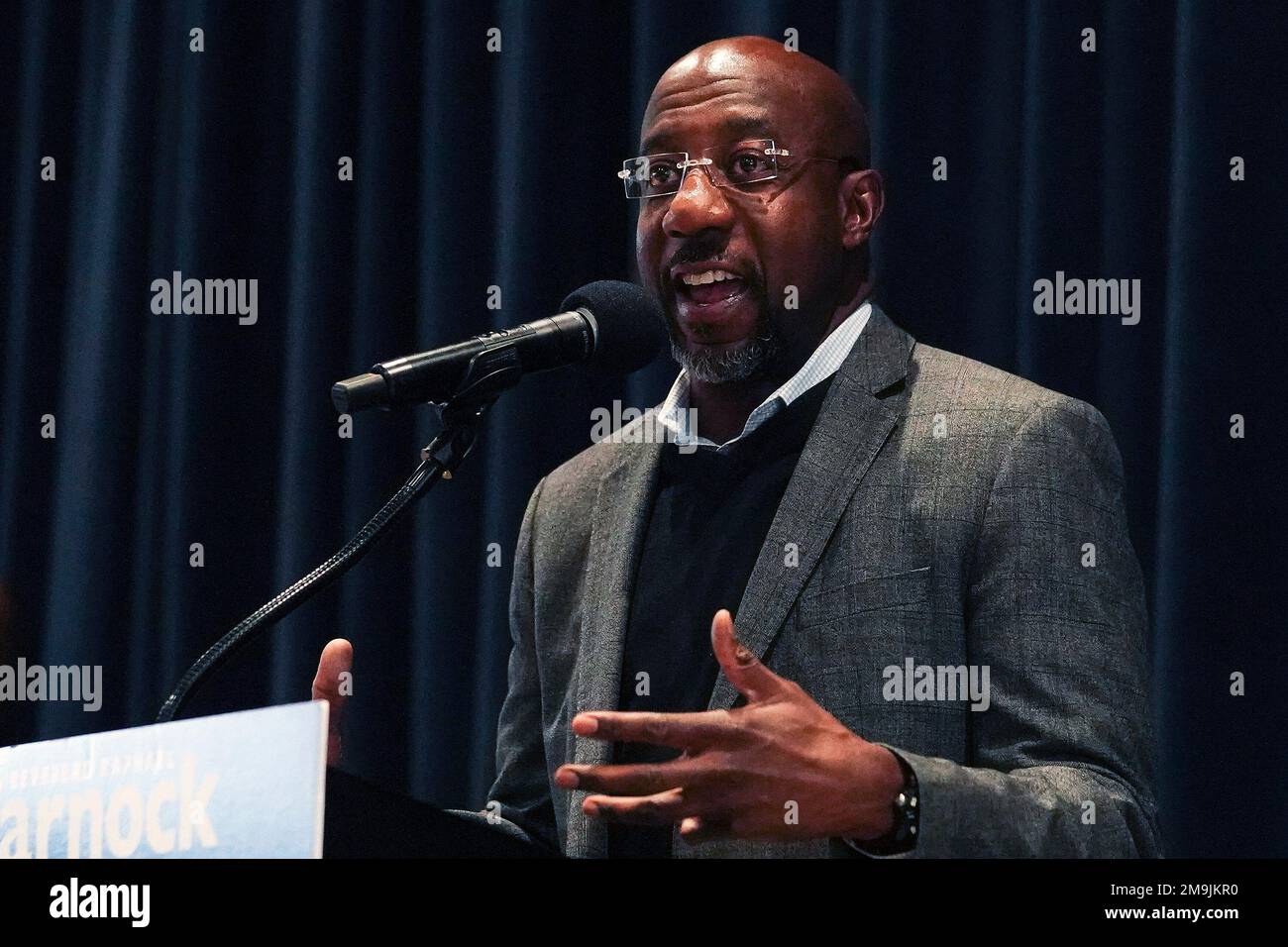 U S Sen Raphael Warnock D Ga Speaks During A Campaign Rally At