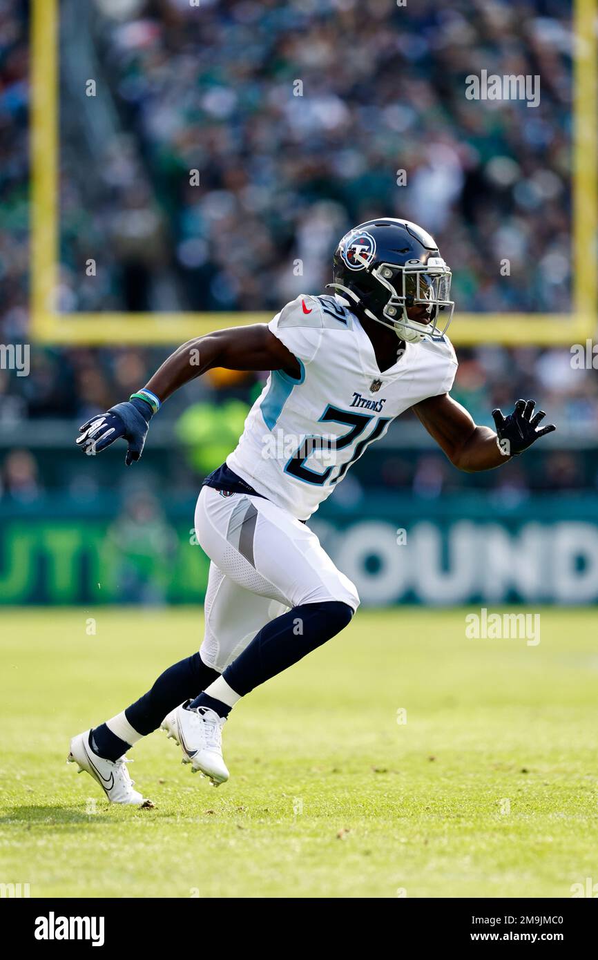 Tennessee Titans cornerback Roger McCreary (21) in action against the ...