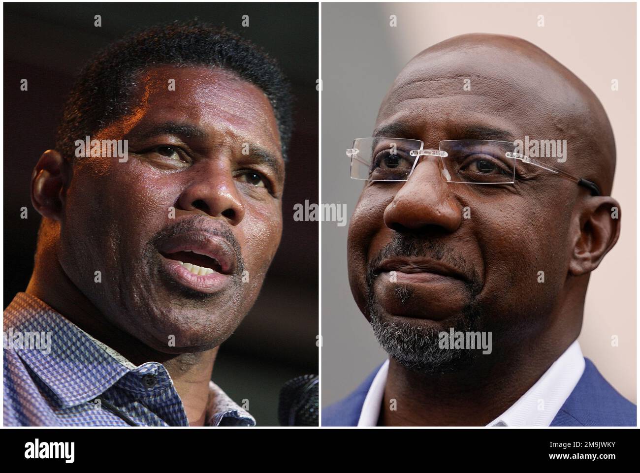 This combination of photos shows Herschel Walker, Republican candidate