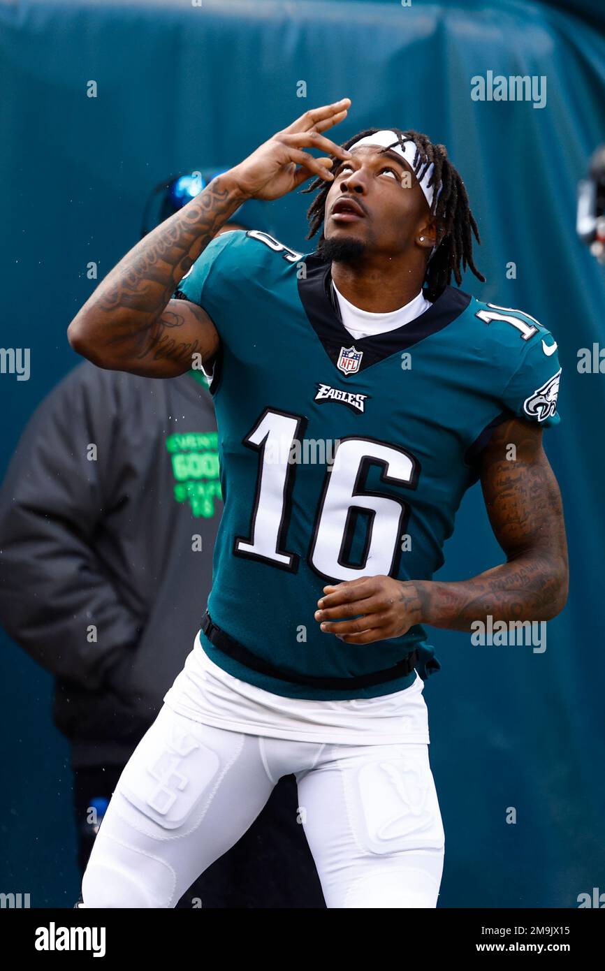 Philadelphia Eagles wide receiver Quez Watkins (16) is introduced