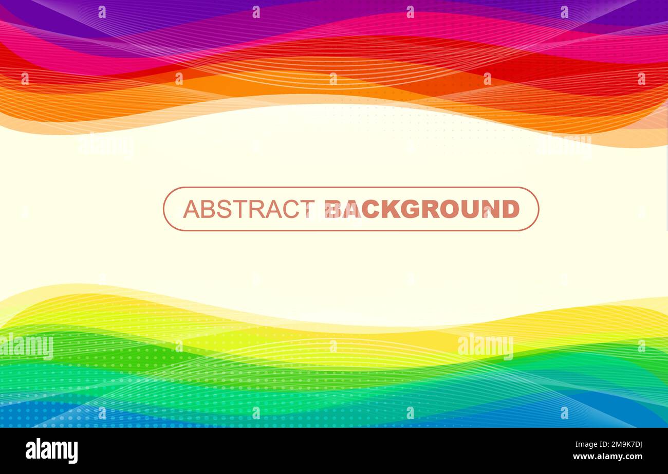 A vector design of abstract wavy rainbow lines background Stock Vector ...