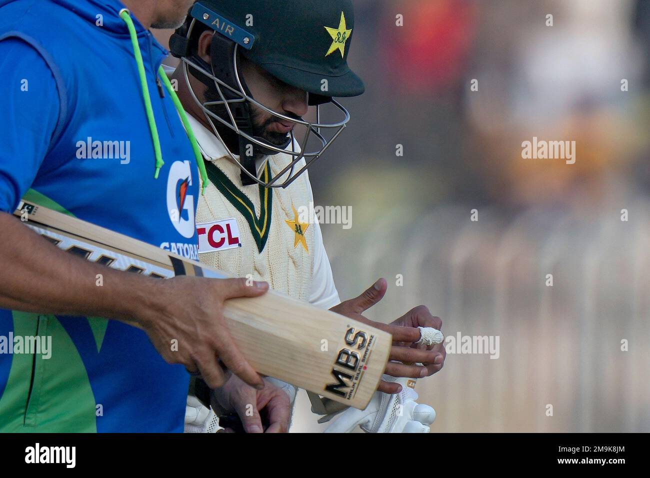 Azhar Rwp Pakistan Azhar Ali walks off the field after a ball hitting on his ...