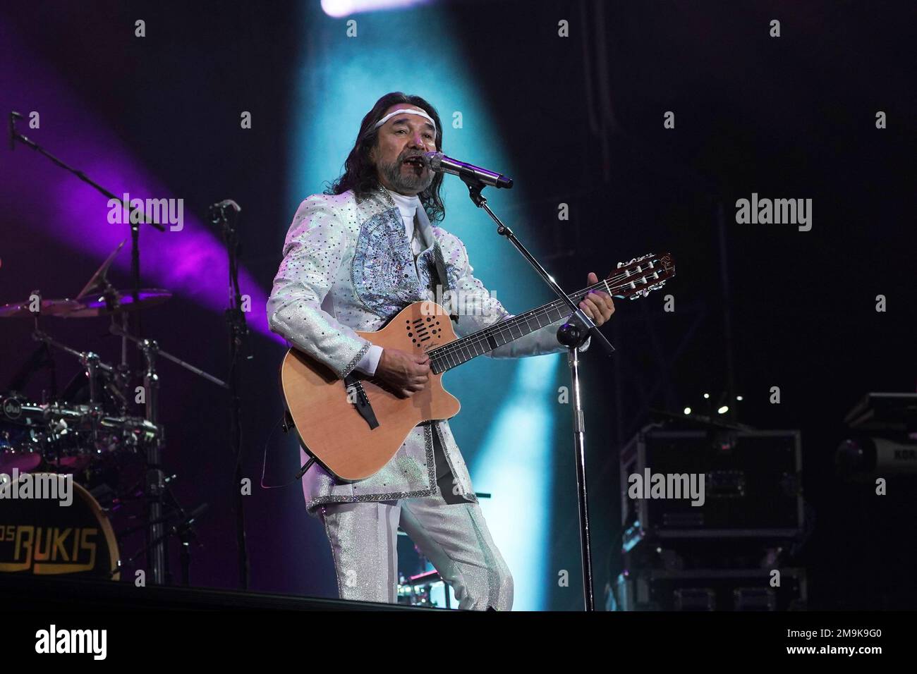 Los Bukis, a Mexican band led by singer Marco Antonio Solis, perform in