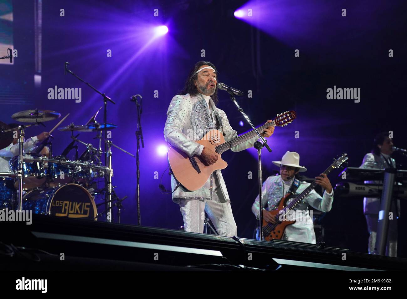 Aztecha Singer Los Bukis, a Mexican band led by singer Marco Antonio Solis, perform in ...