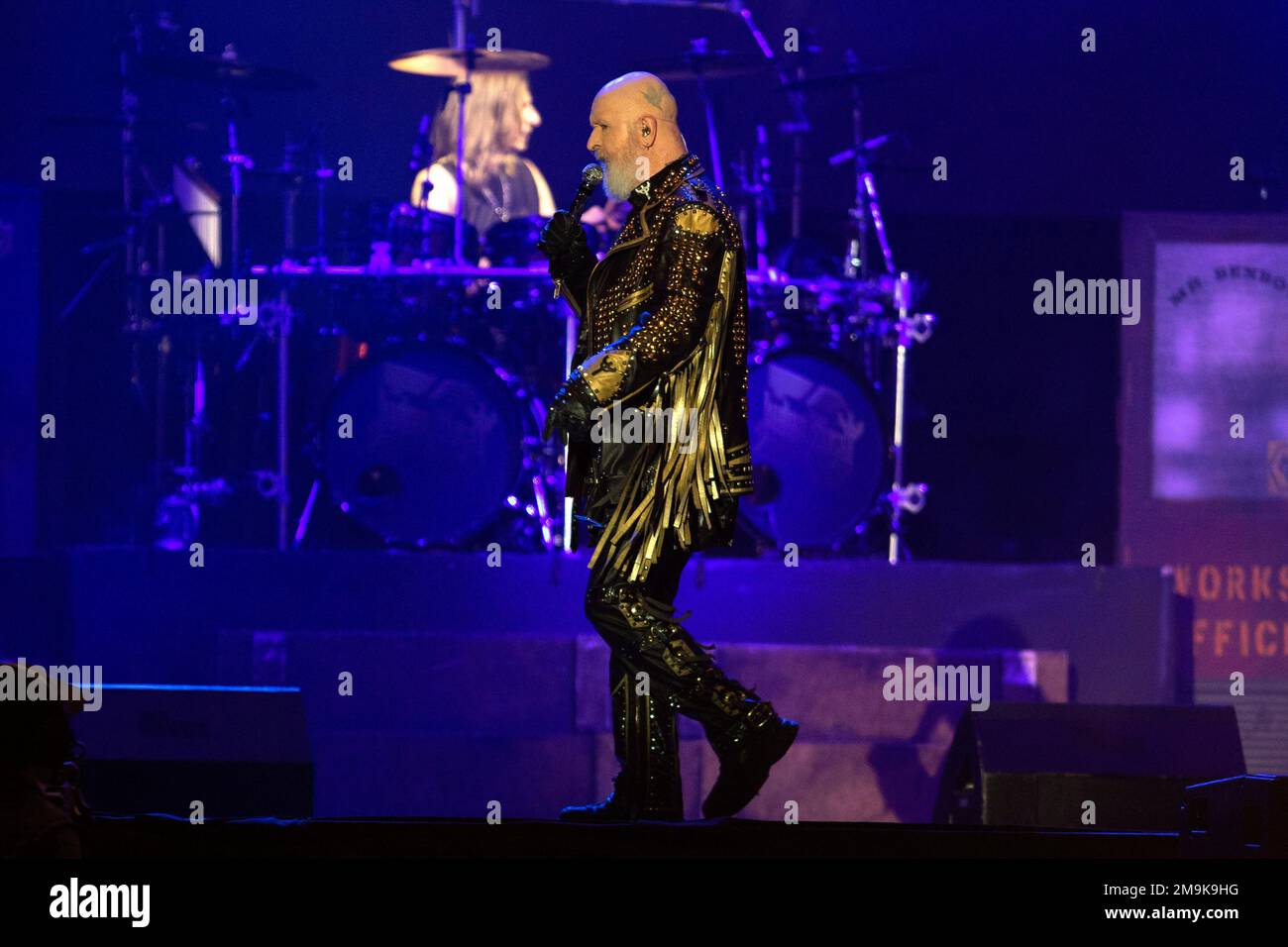 English heavy metal band Judas Priest performs at the Heaven & Hell Metal Fest, in Toluca