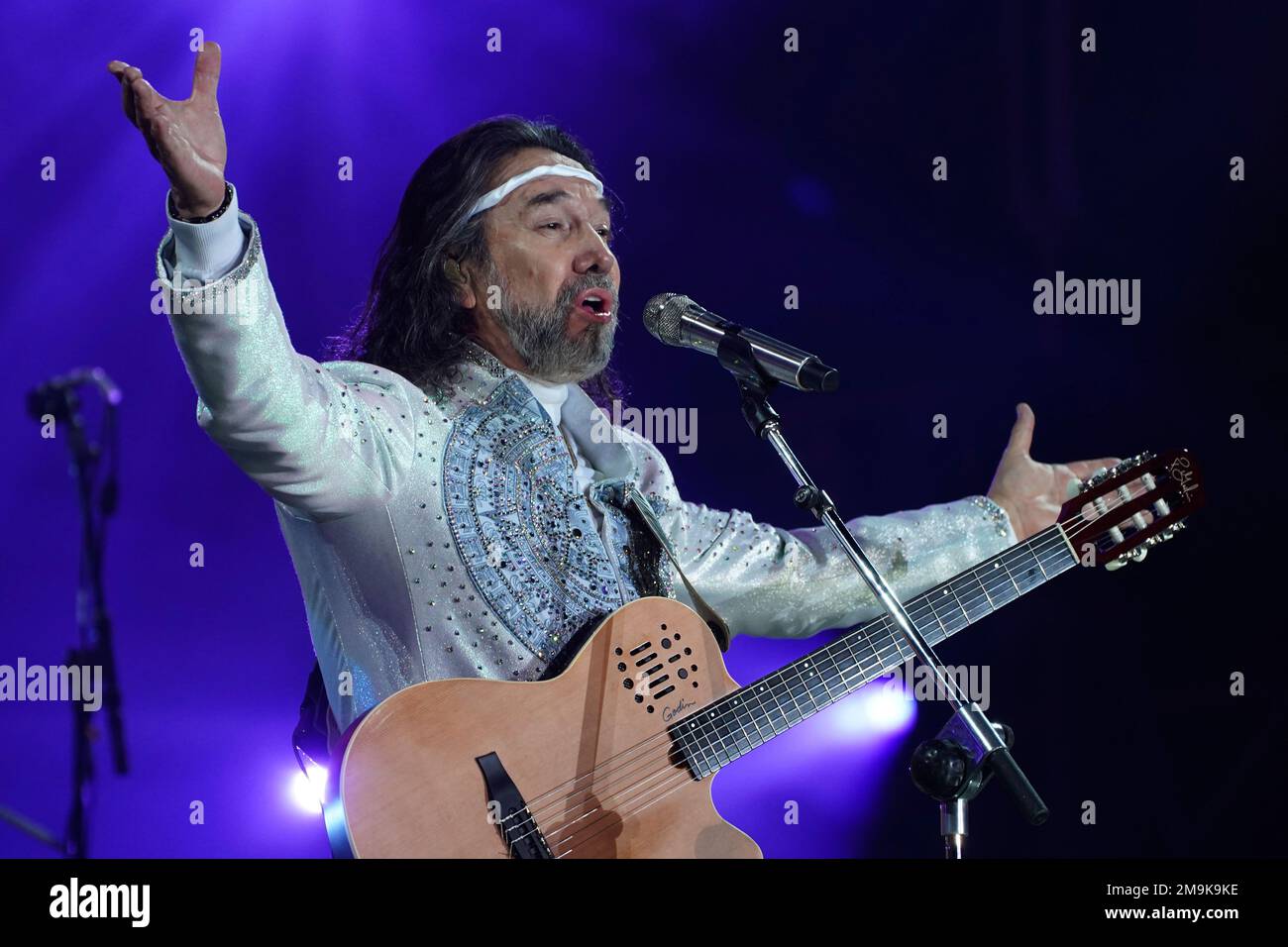 Aztecha Singer Los Bukis, a Mexican band led by singer Marco Antonio Solis, perform in ...
