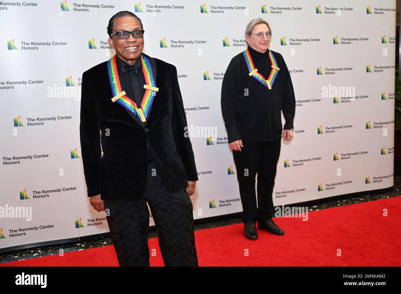 Former Kennedy Center Honorees musician Herbie Hancock, left, and