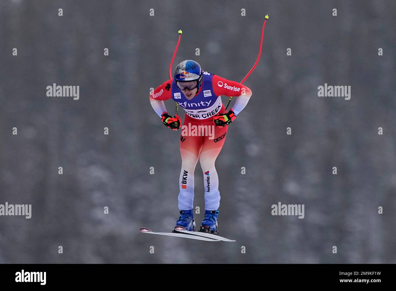 Switzerland's Marco Odermatt competes during a men's World Cup downhill ...
