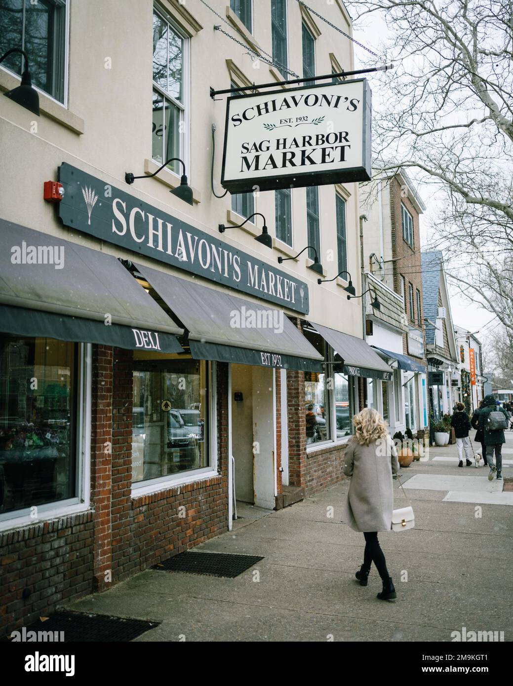 Schiavonis Market vintage sign, Sag Harbor, New York Stock Photo