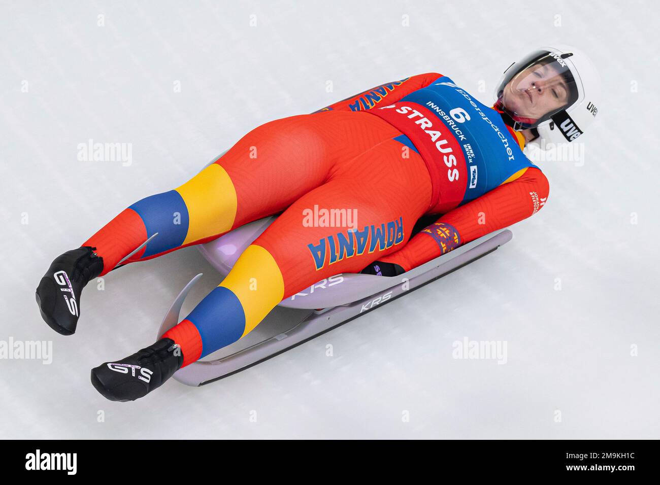 Raluca Ralce Raluca Stramaturaru of Romania speeds down the track during the women's ...