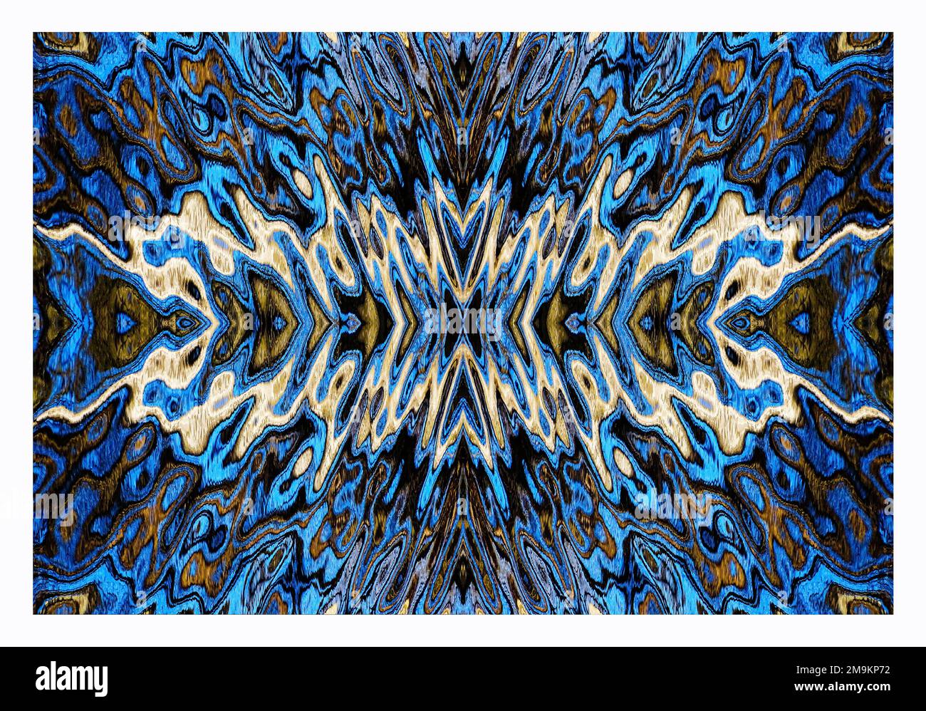 Abstract composite of blue ripples and reflections in water Stock Photo