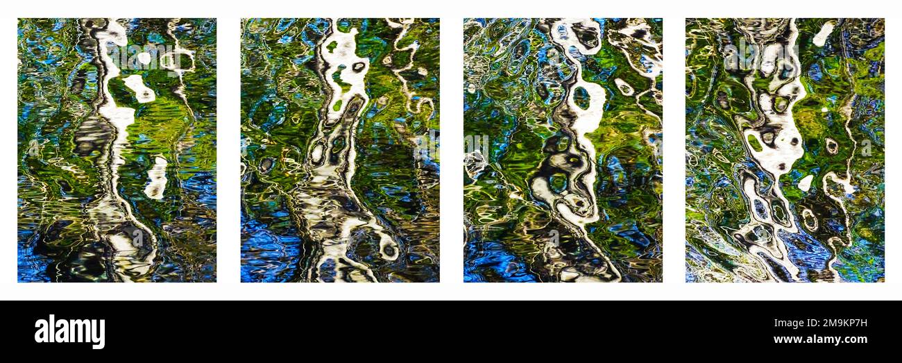 Abstract composite of ripples and reflections in water Stock Photo
