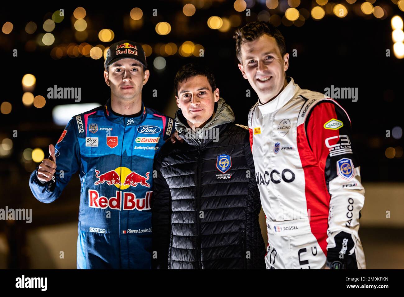 LOUBET Pierre-Louis (FRA), FORD Puma Rally1 Hybrid, CIAMIN Nicolas (FRA),  ROSSEL Yohan (FRA), CITROEN C3 , portrait during the Rallye Automobile  Monte Carlo 2023, 1st round of the 2023 WRC World Rally