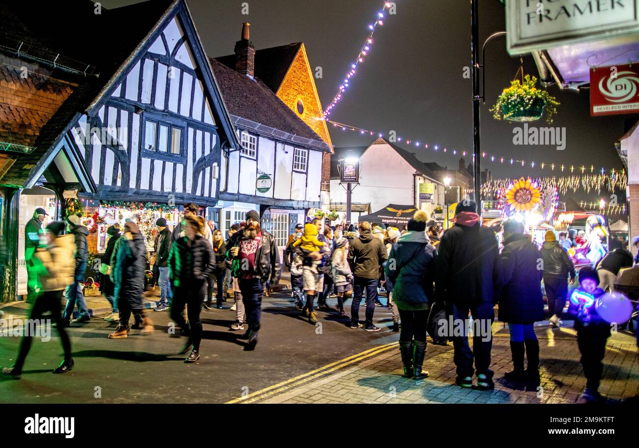 Burnham Village Christmas Markets Buckinghamshire UK Stock Photo