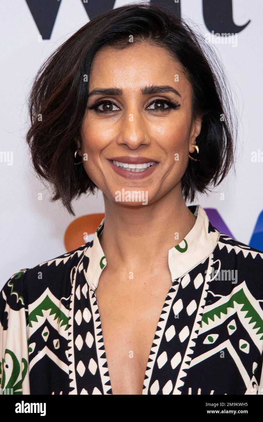 Anita Rani poses for photographers upon arrival for the Britain Women