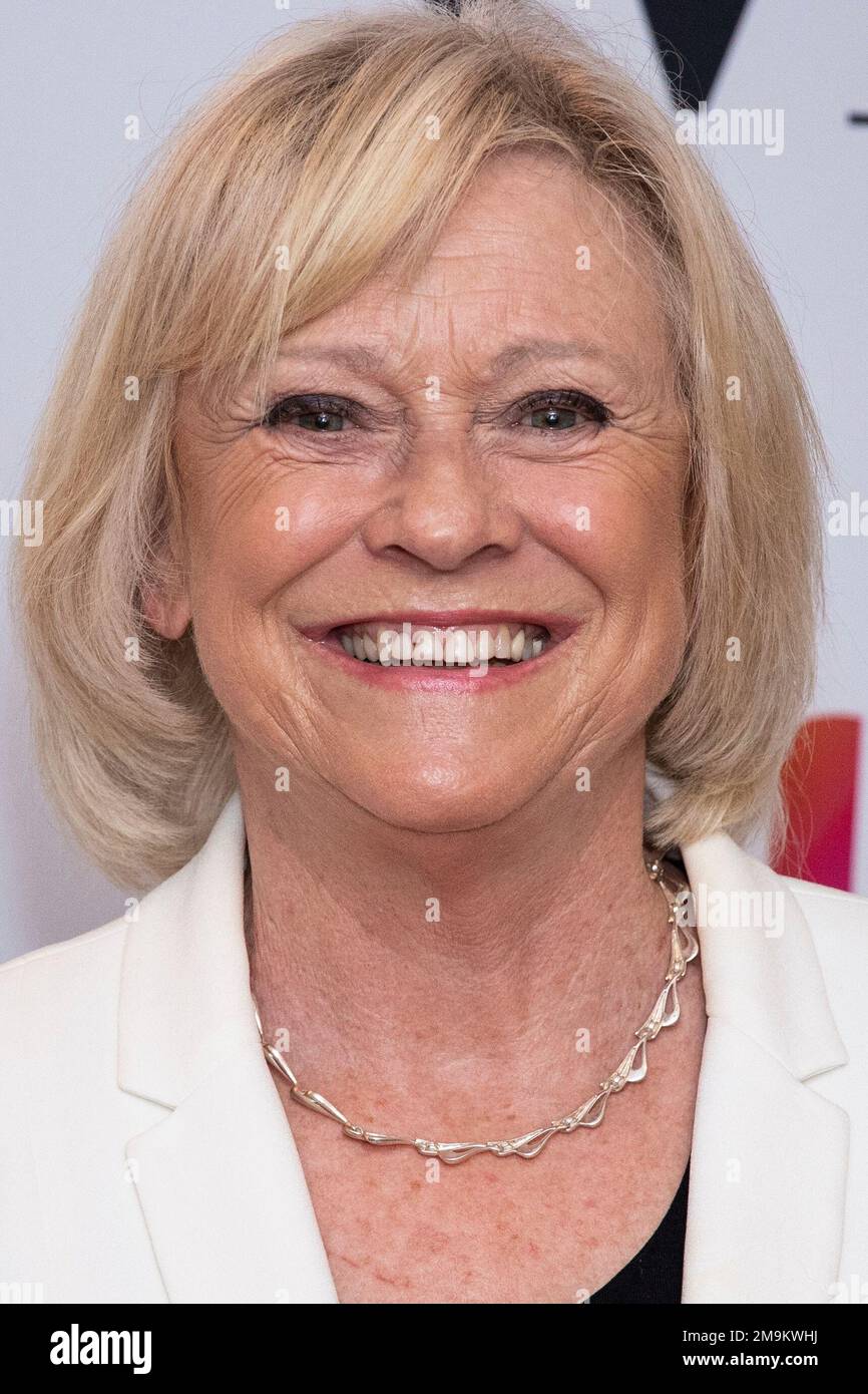 Sue Barker poses for photographers upon arrival for the Britain Women