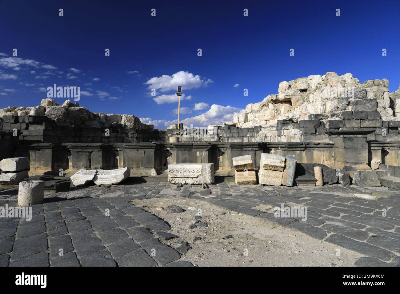 View over the Nymphaeum of Umm Qais town, Jordan, Middle East Stock Photo