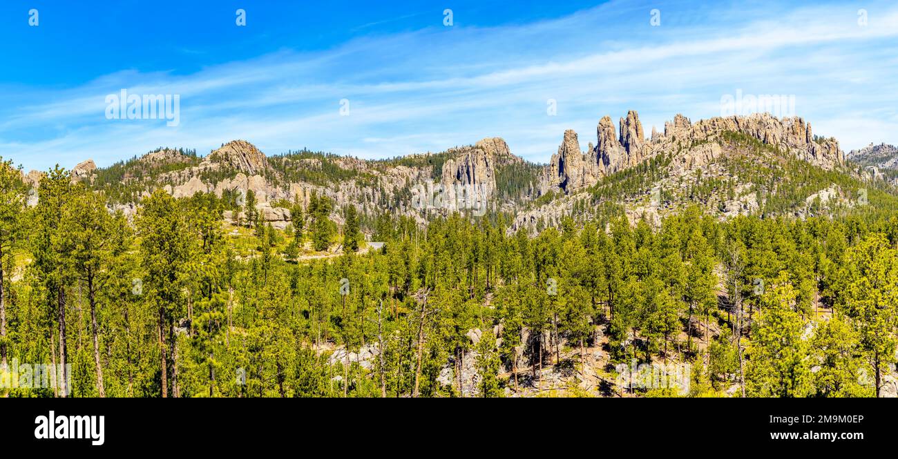 Needles Highway mountains in Custer State Park, Black Hills, South Dakota, USA Stock Photo