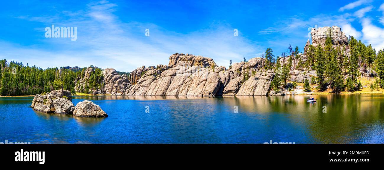 Landscape with Sylvan Lake, Custer State Park, The Black Hills, South Dakota, USA Stock Photo