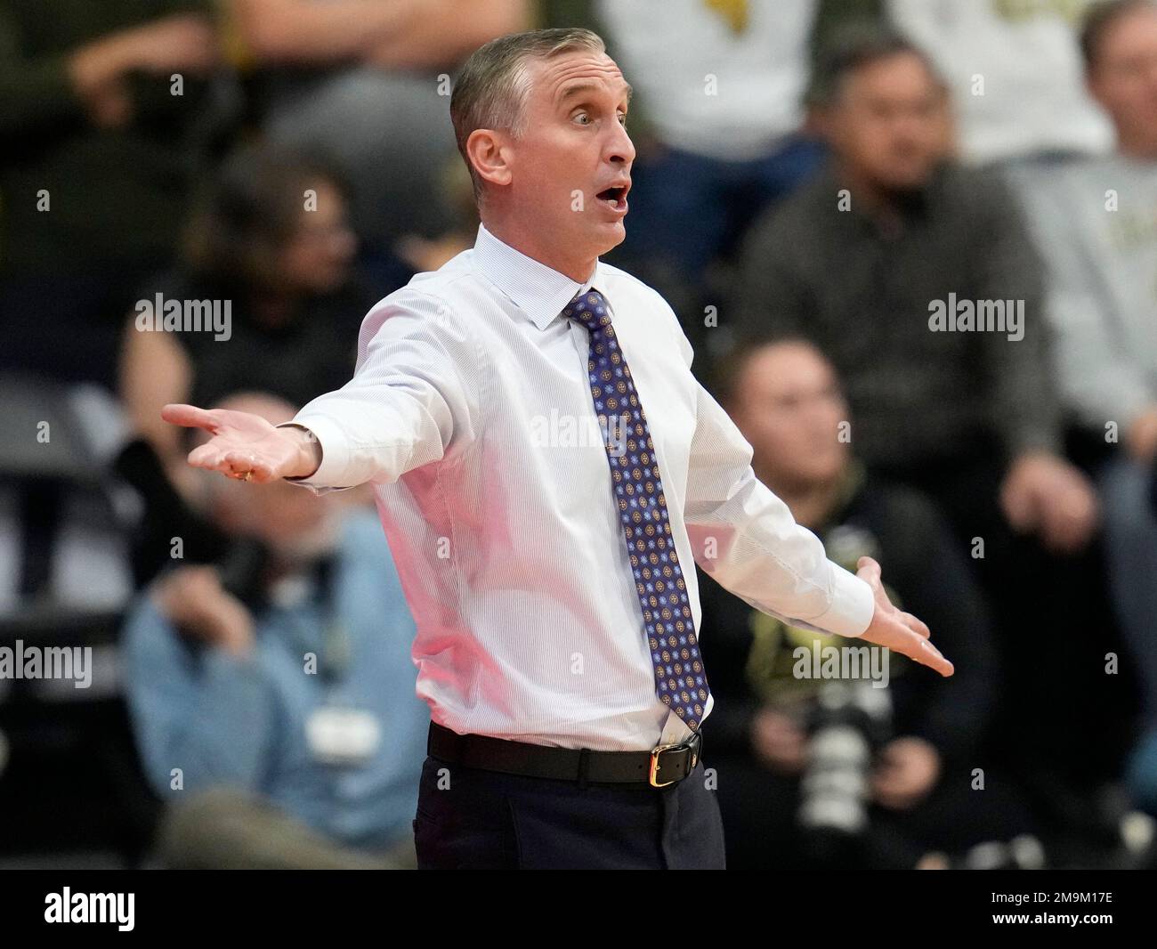 Arizona State head coach Bobby Hurley argues for a call in the first half  of an NCAA college basketball game against Colorado, Thursday, Dec. 1,  2022, in Boulder, Colo. (AP Photo/David Zalubowski