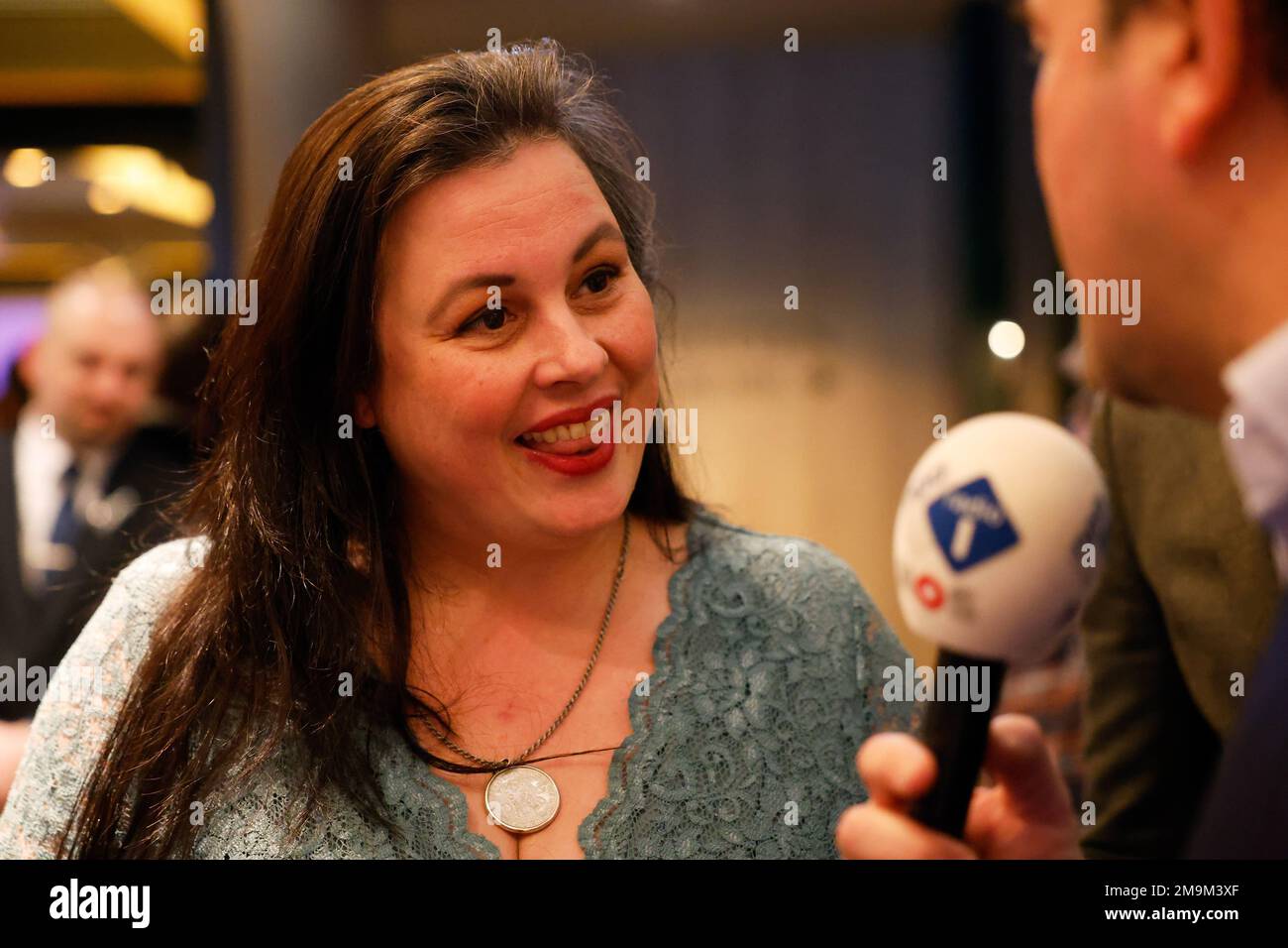 ROTTERDAM - Founder Annabel Nanninga of JA21 during the presentation of the election programs and the twelve party leaders for the provincial elections in March. ANP BAS CZERWINSKI netherlands out - belgium out Stock Photo