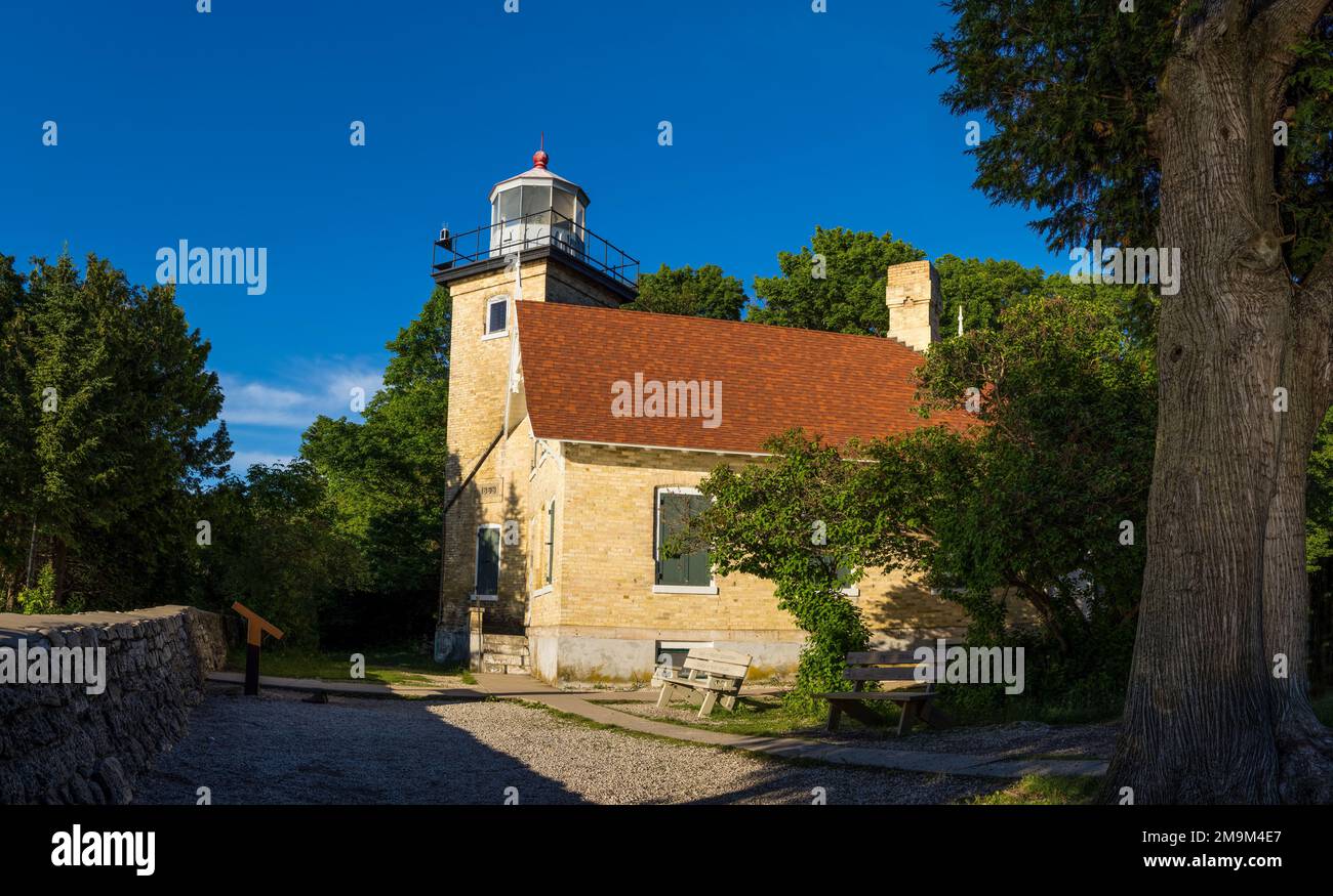 Eagle Bluff Lighthouse, Peninsula State Park, Door County, Wisconsin, USA Stock Photo