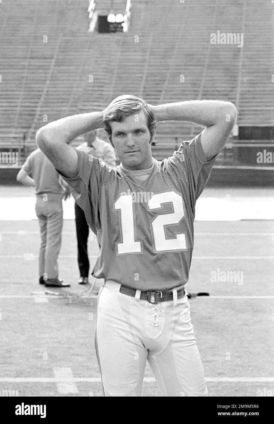 Miami Dolphins quarterback Bob Griese stretches during a practice