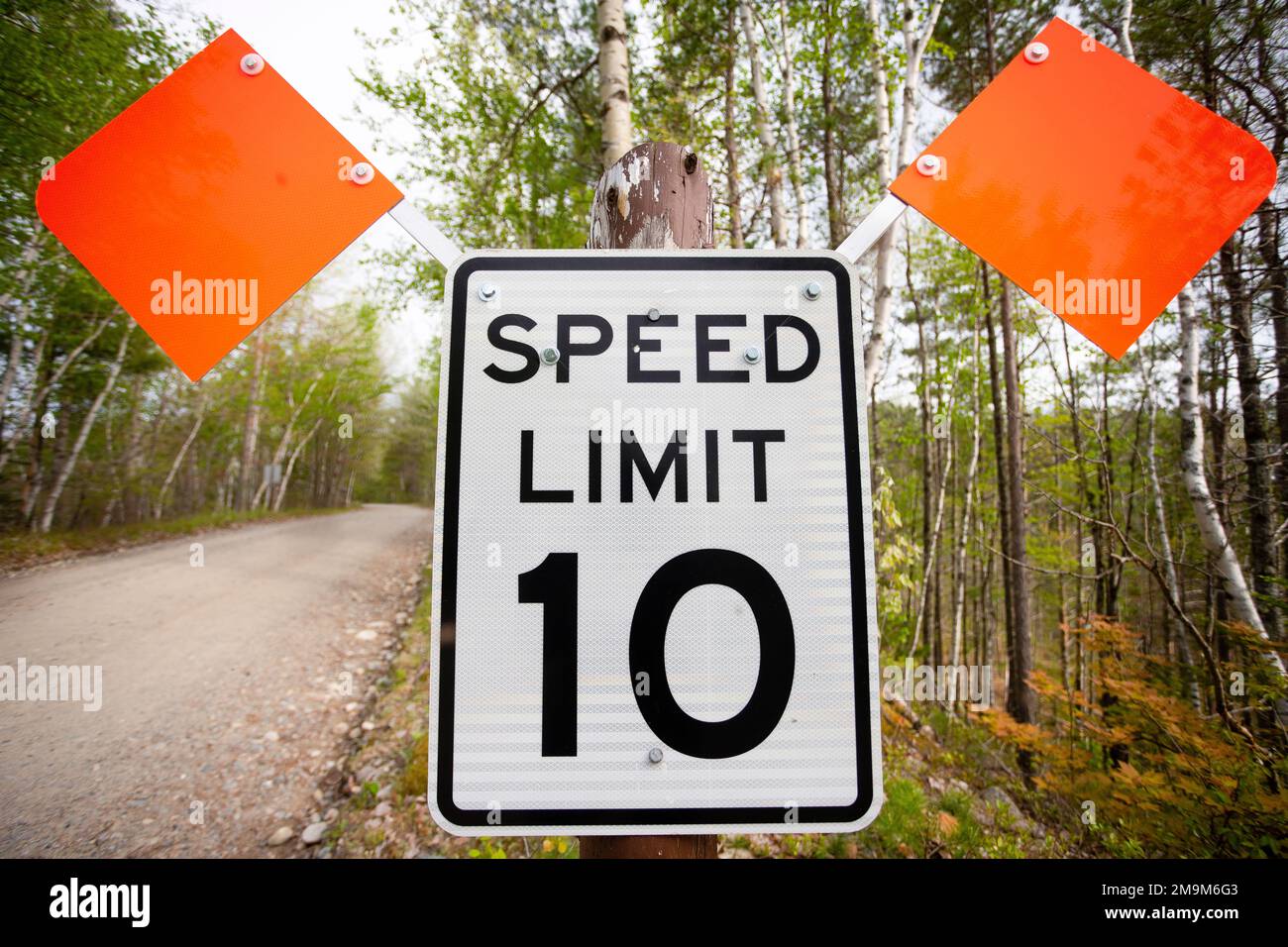 Close up of speed limit sign Stock Photo