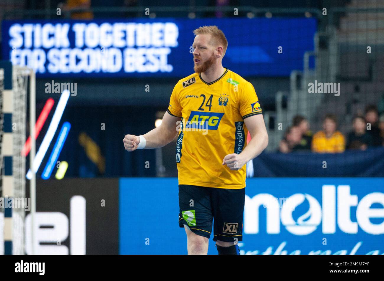 Gothenburg, Sweden. 18th Jan 2023. Miguel Martins of Portugal celebrates  during the 2023 IHF World Men's