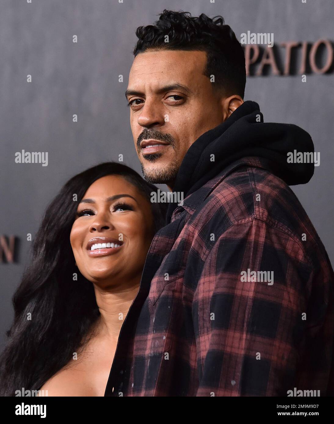 Anansa Sims, left, and Matt Barnes arrive at the premiere of  Emancipation, Wednesday, Nov. 30, 2022, at the Regency Village Theatre in  Los Angeles. (Photo by Jordan Strauss/Invision/AP Stock Photo - Alamy