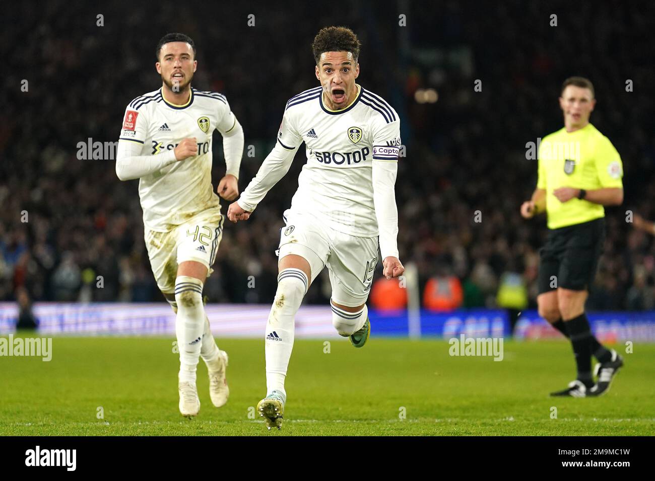 Leeds United's Rodrigo Moreno celebrates scoring their side's second