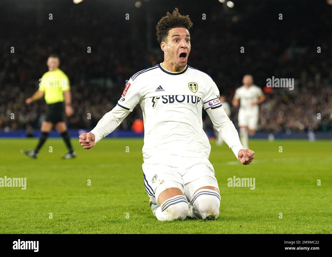 Leeds United's Rodrigo Moreno celebrates scoring their side's second