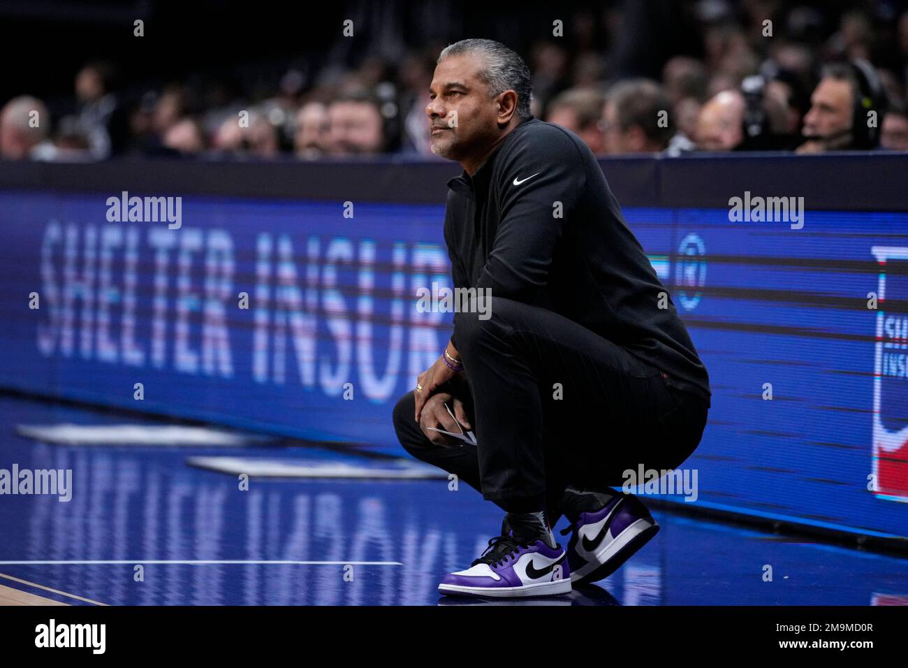 Kansas State head coach Jerome Tang watches his team play against